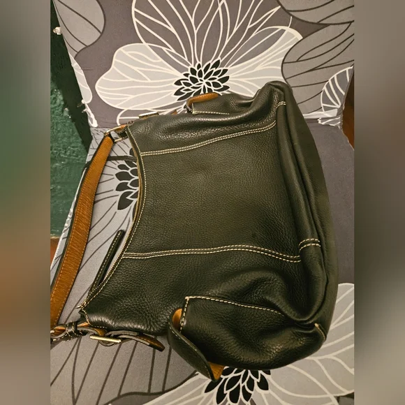 Dooney & Bourke Black and Tan Hobo Bag - Picture 4 of 8